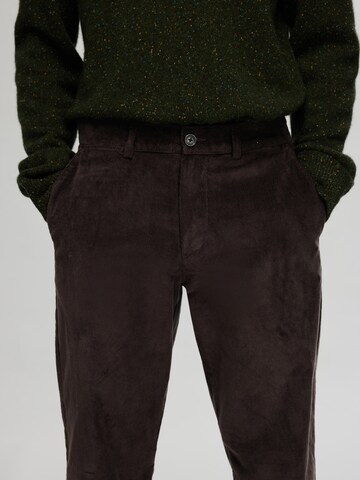 SELECTED HOMME Regular Chino Pants 'SLHMiles' in Brown