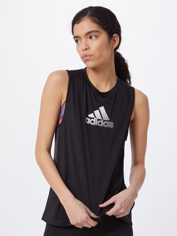 Haut de sport ADIDAS PERFORMANCE en noir : devant