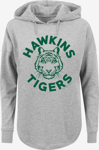 F4NT4STIC Sweatshirt 'Stranger Things Hawkins Tigers Netflix TV Series' in Grau: predná strana