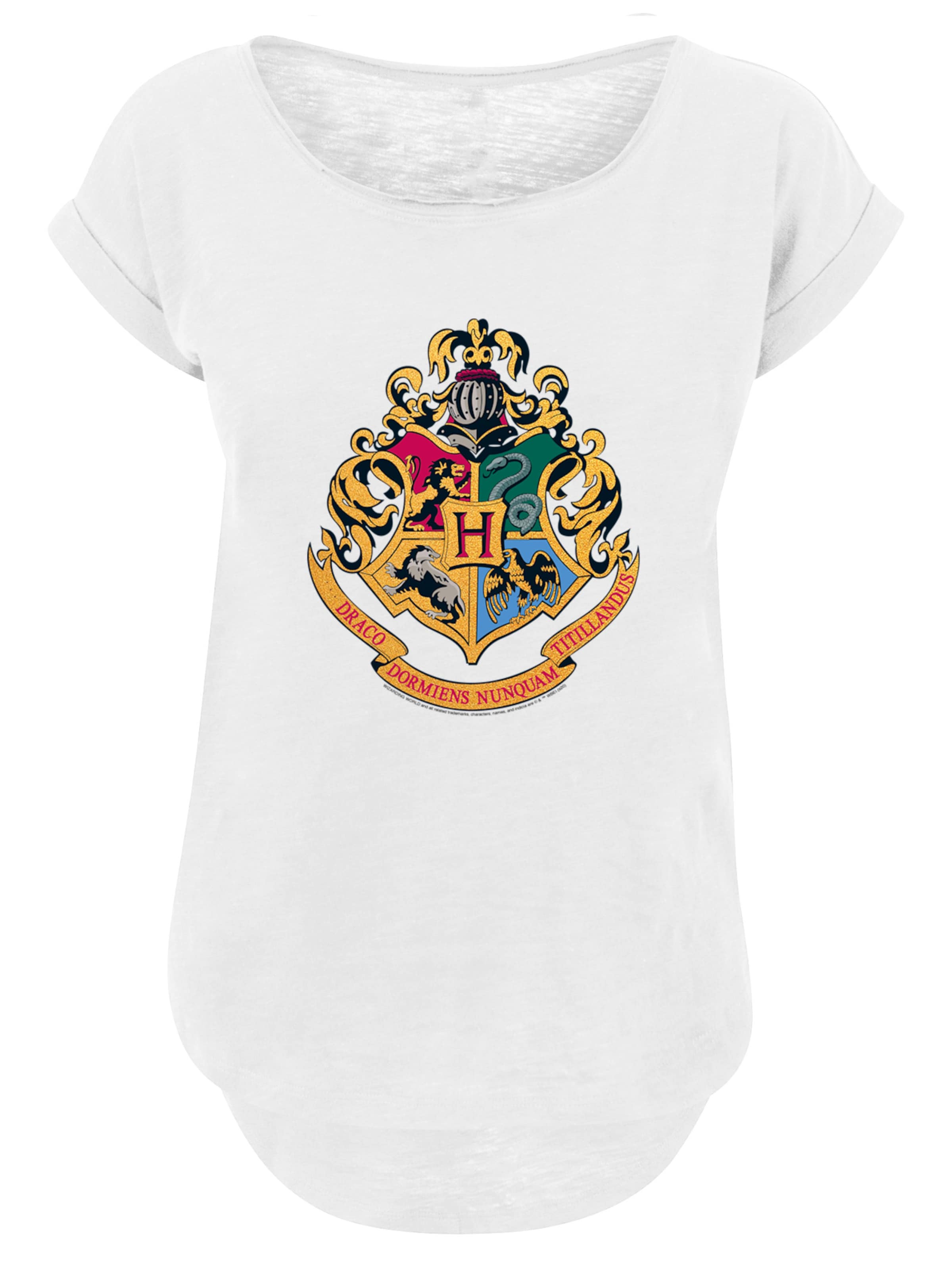 F4NT4STIC Shirt 'Harry Potter Hogwarts' in Wit: voorkant