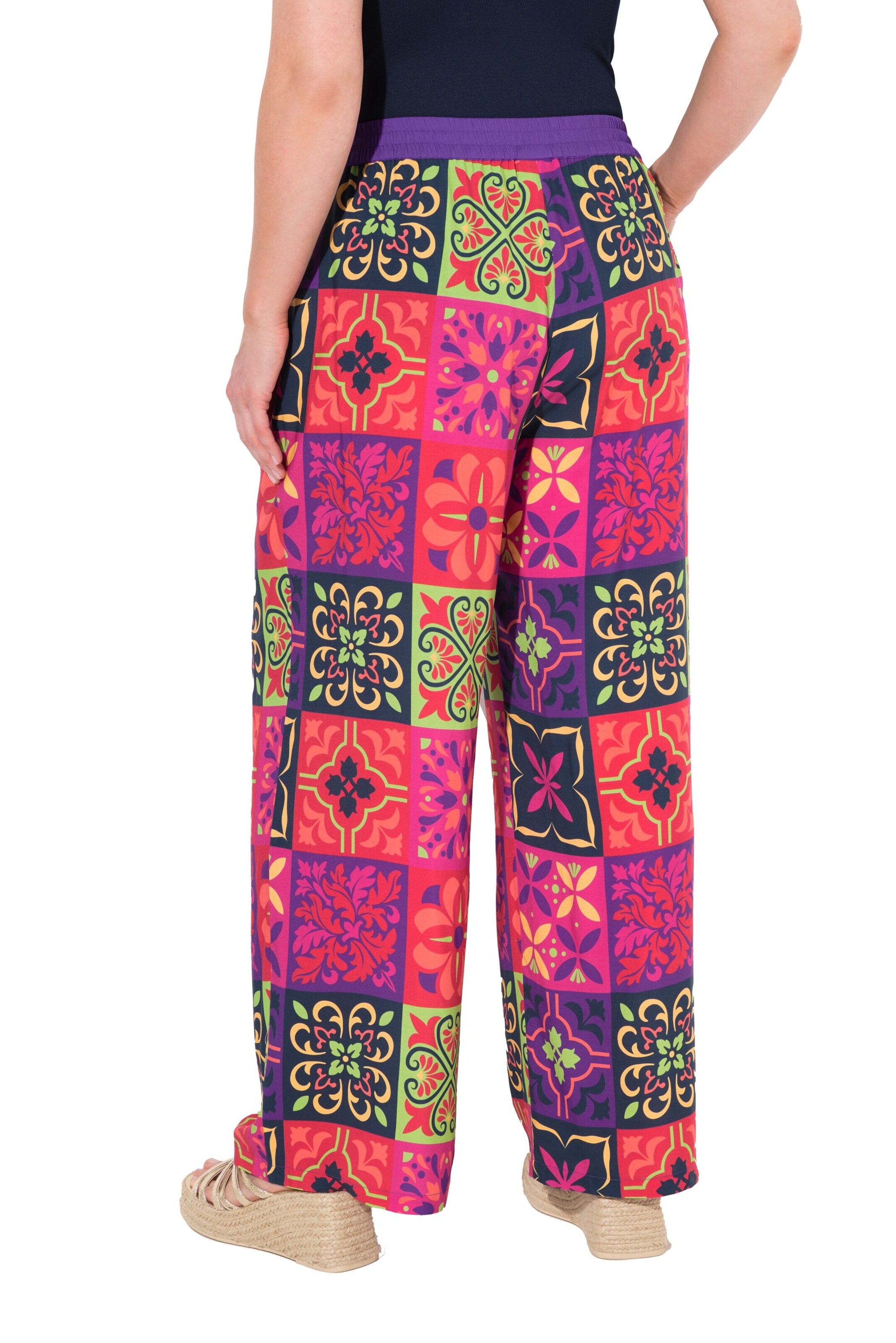 Ulla Popken Wide Leg Hose in Lila