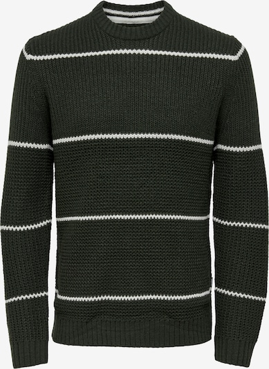 Only & Sons Sweater 'ADAM' in Chestnut brown / White, Item view