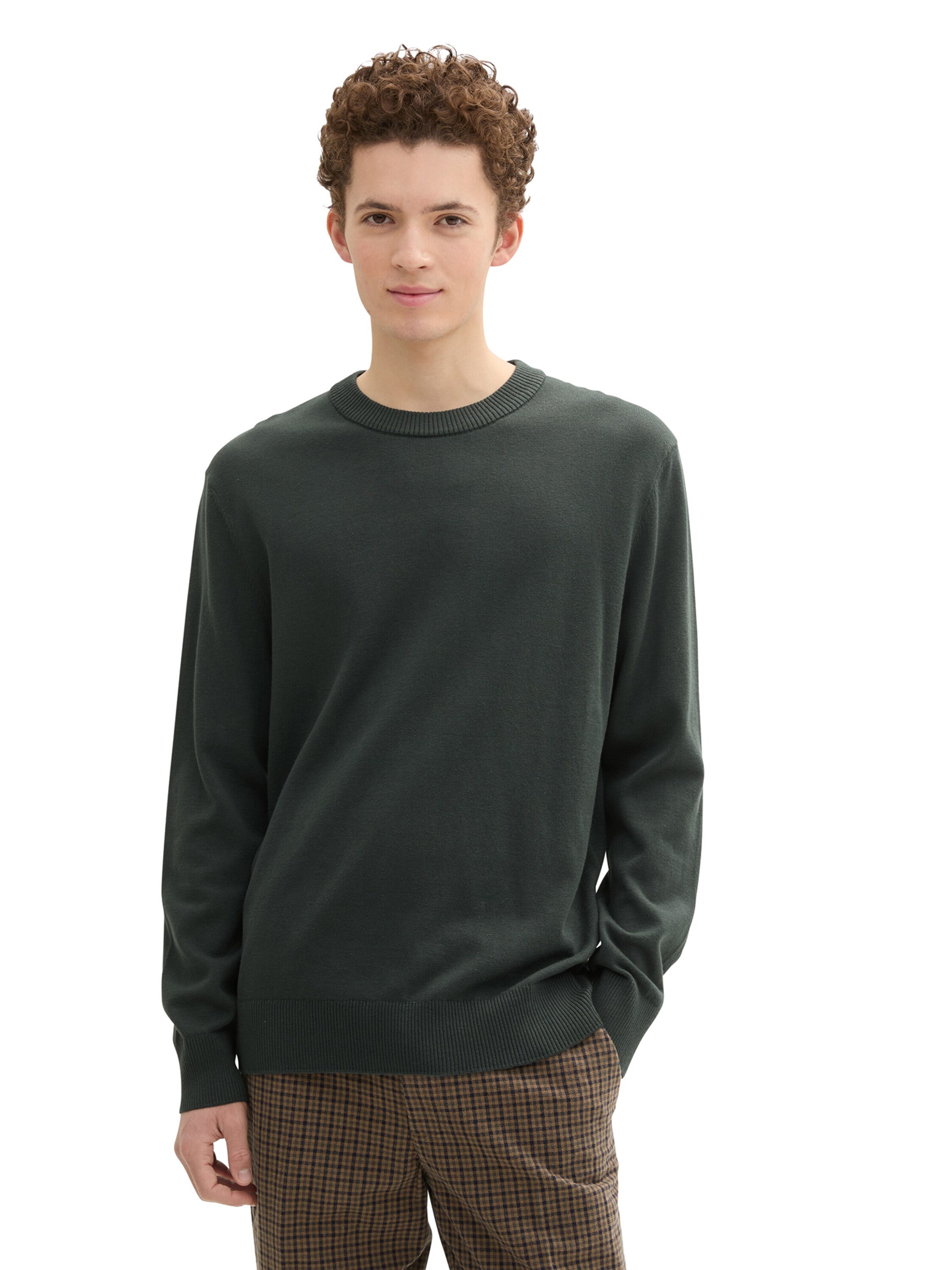 TOM TAILOR DENIM Sweater in Green: front