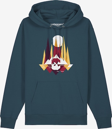 Sweat-shirt ' Von Bären und Bergen ' Watapparel en bleu : devant