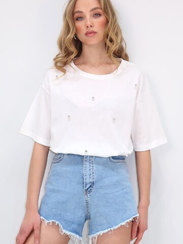 Tricou de la Trend Alaçatı Stili pe bej: față