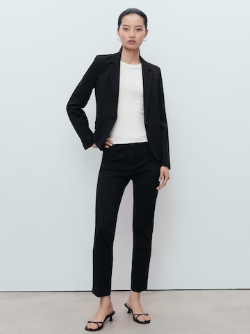 MANGO Slim fit Trousers with creases 'PALOMA' in Black