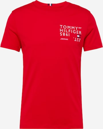 sarkans TOMMY HILFIGER T-Krekls: no priekšpuses