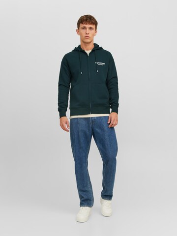 JACK & JONES Zip-Up Hoodie 'Vesterbro' in Green