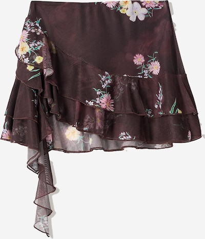 Bershka Sukně - žlutá / zelená / lilek / růžová, Produkt