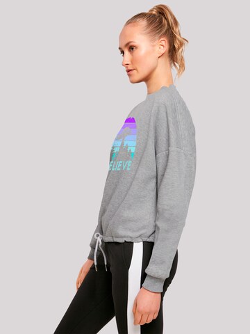 Sweat-shirt 'I believe UFO Alien Raumschiff Retro' F4NT4STIC en gris