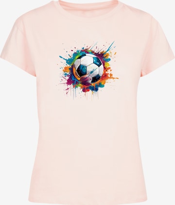 T-shirt 'Bunte Fußball Grafik' F4NT4STIC en rose : devant
