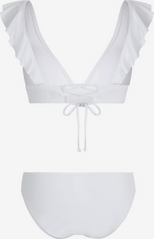 JETTE Triangle Bikini in White: back