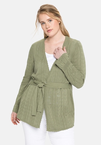 SHEEGO Knit Cardigan in Green: front