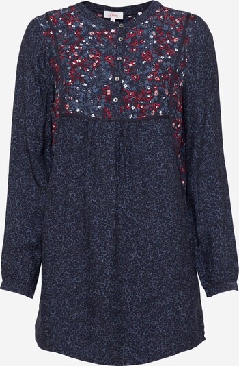 s.Oliver Bluse in navy / rauchblau / rot, Produktansicht