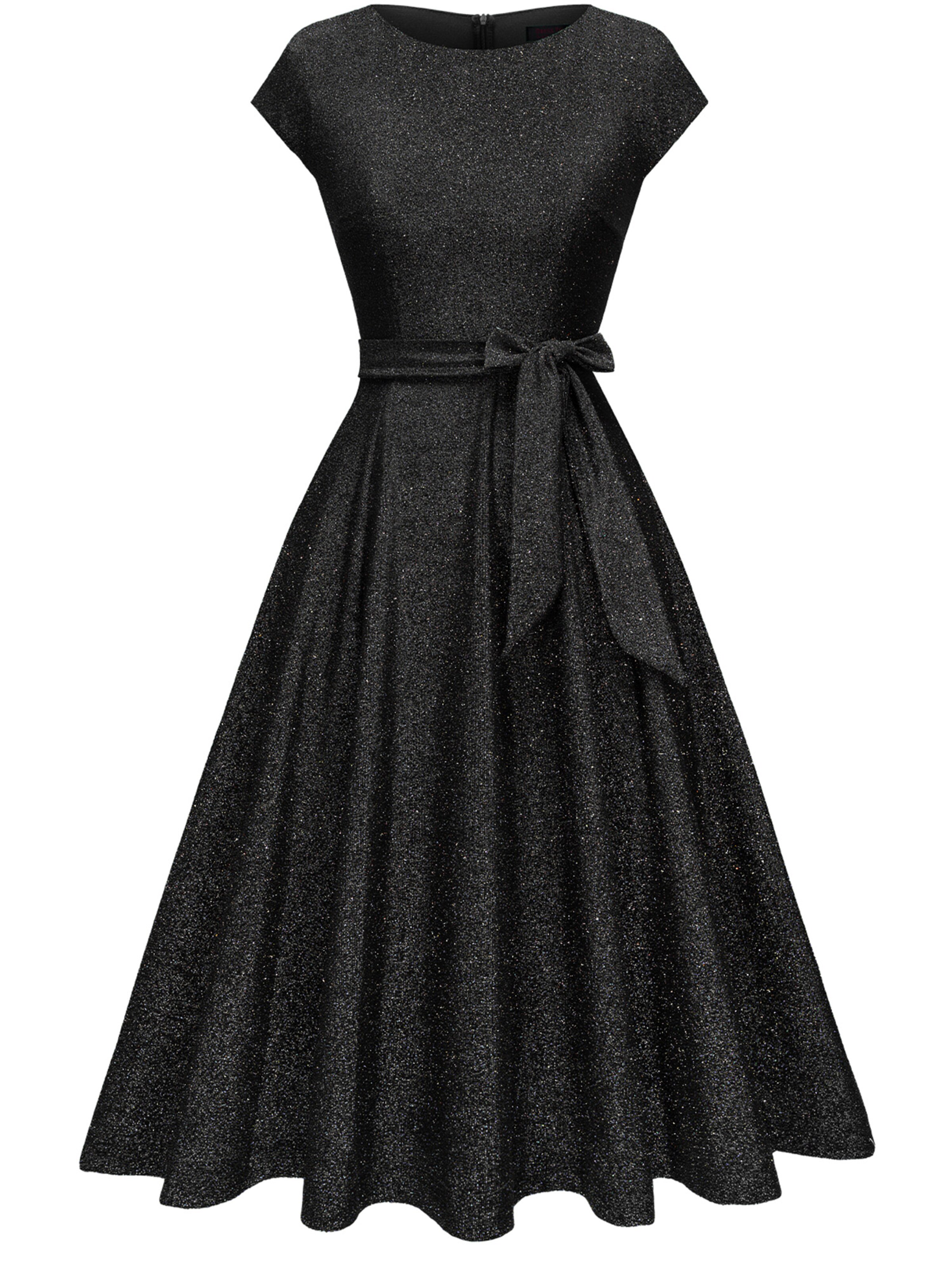 Zapaka Cocktail Dress in Black: front
