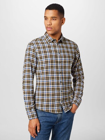 BLEND Regular fit Button Up Shirt in Green: front