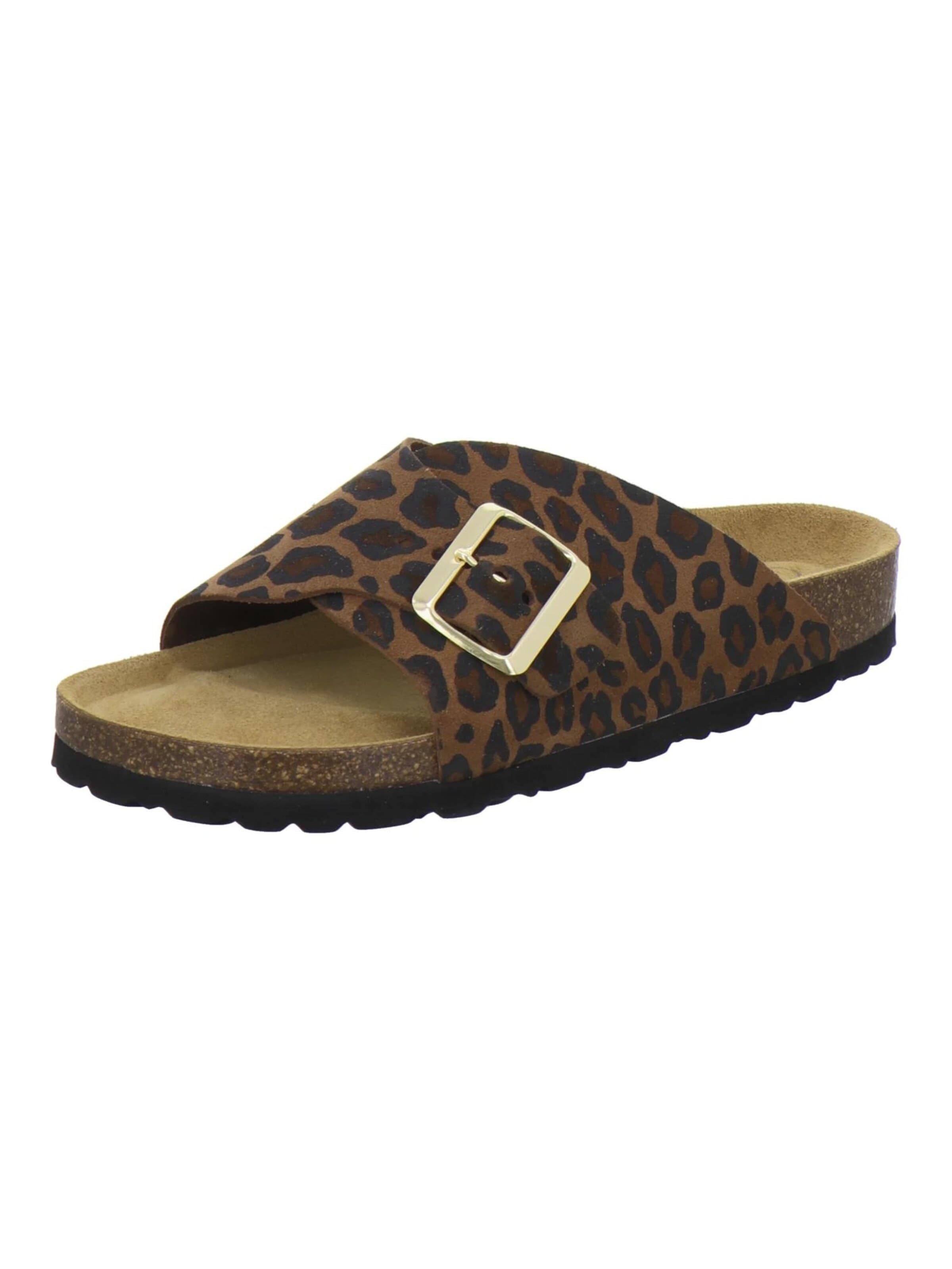 AFS-Schuhe Sandals 'Sandalen Damen leo-braun Veloursleder' in Brown: front