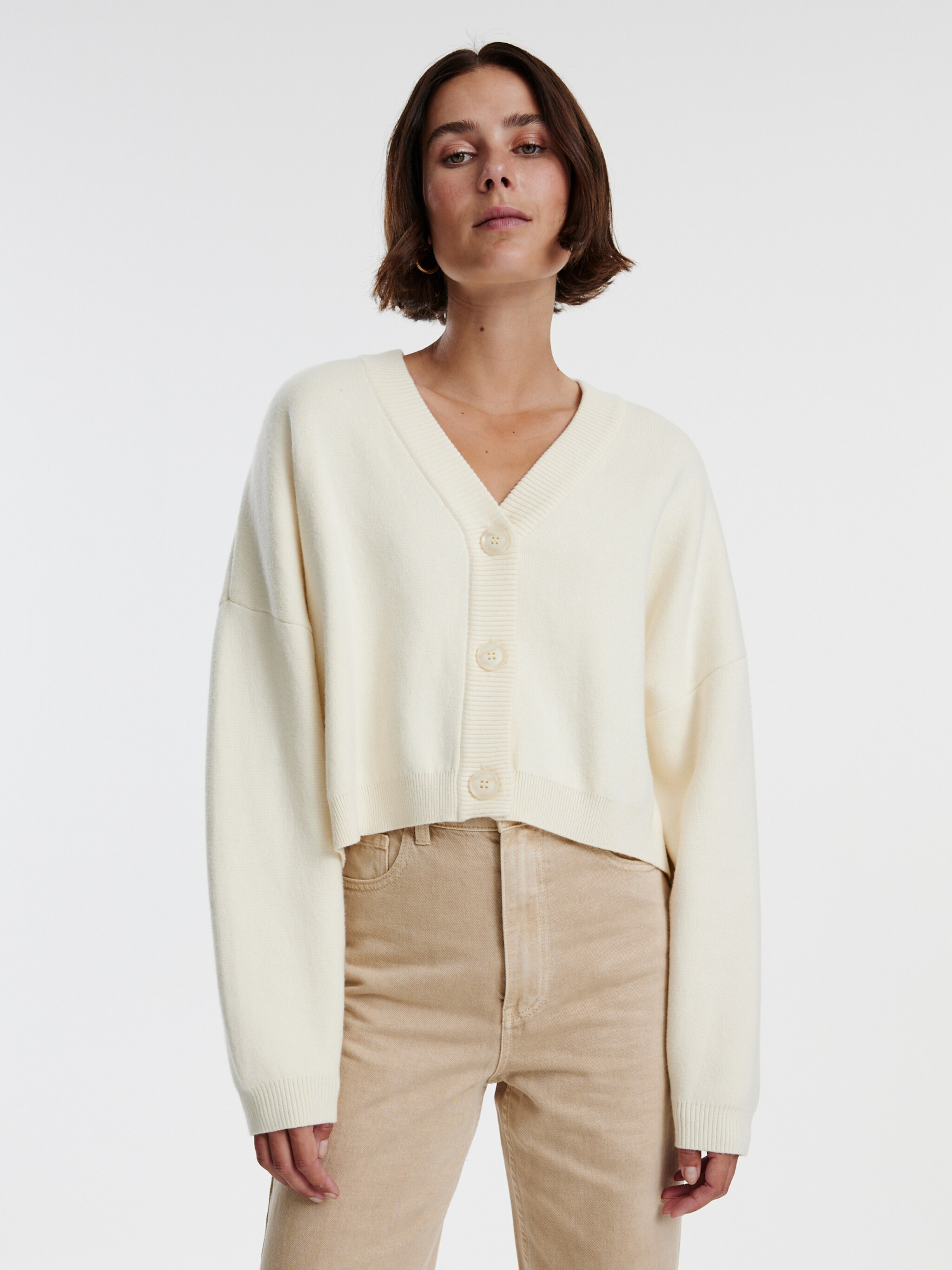 EDITED Producten Gebreid vest 'Etta' Beige