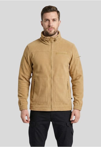 Brandit Fleecejacke 'Combat' in Beige: Vorderseite