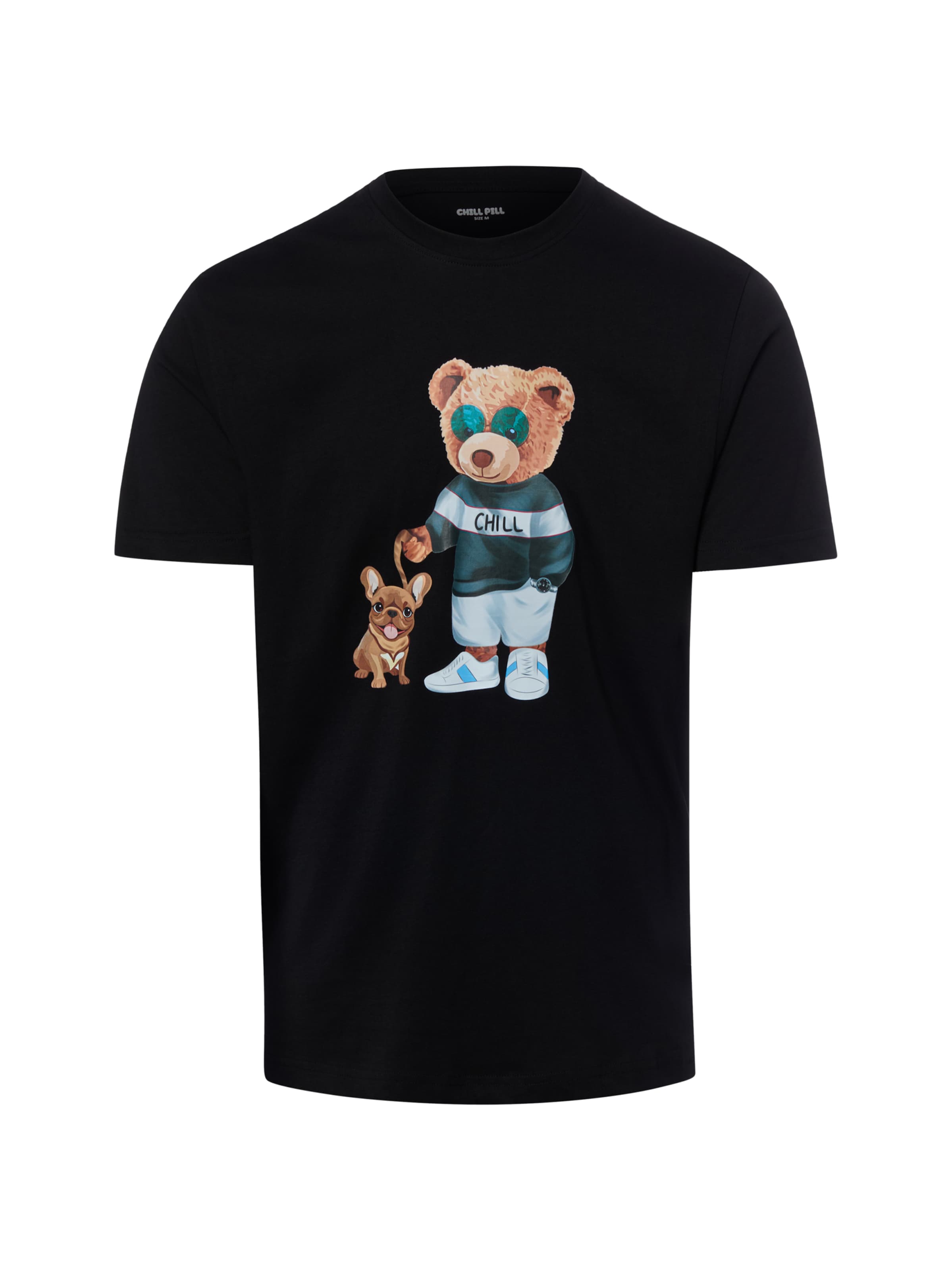 Chill Pill Shirt ' Dog Bear ' in Black: front