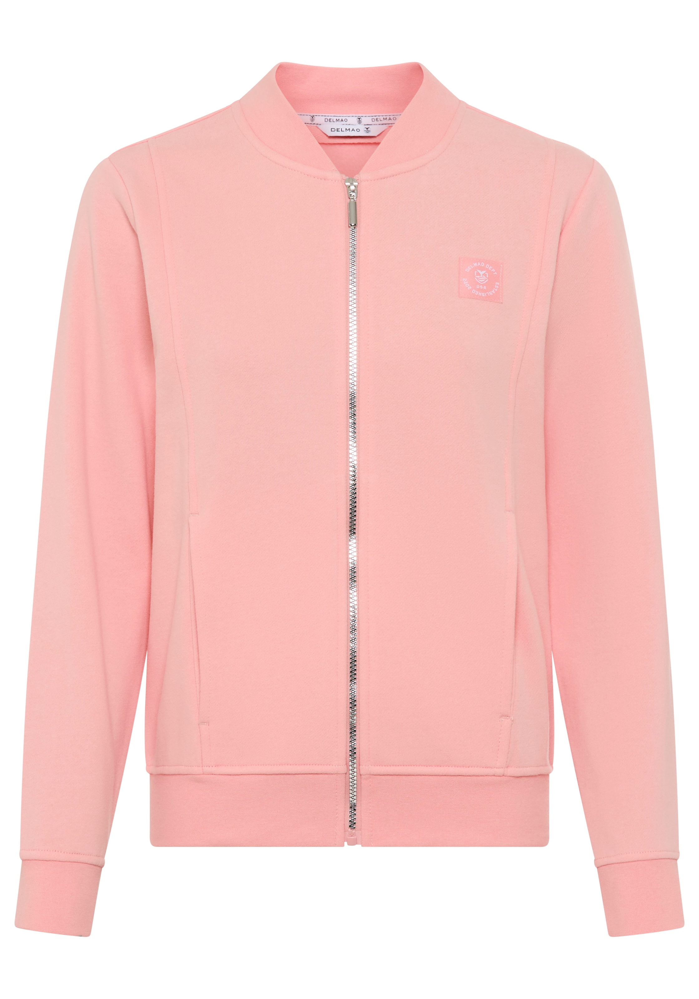 DELMAO Sweatjacke in Pink: Vorderseite