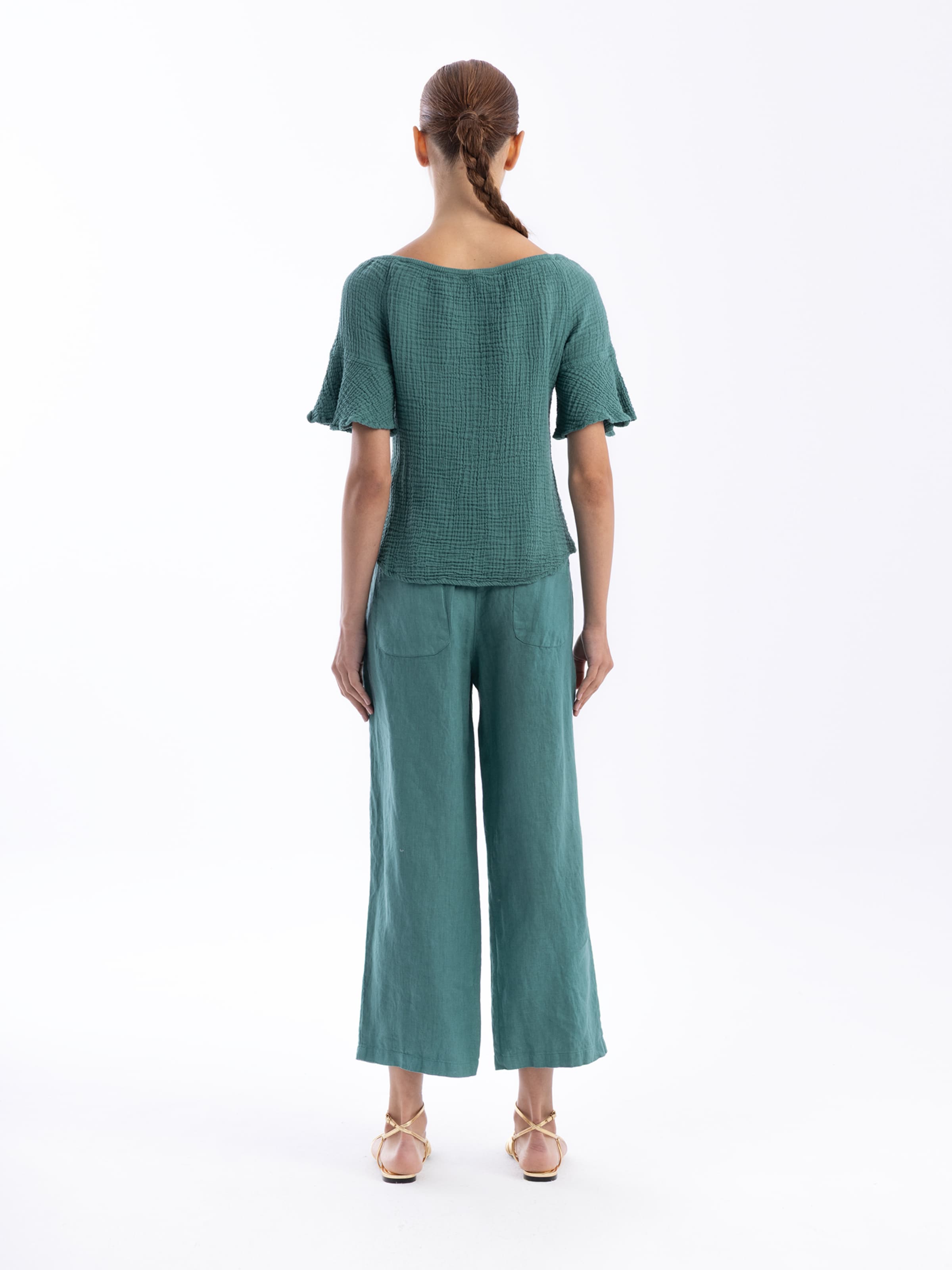 Haris Cotton - Loosefit Pantalón en verde