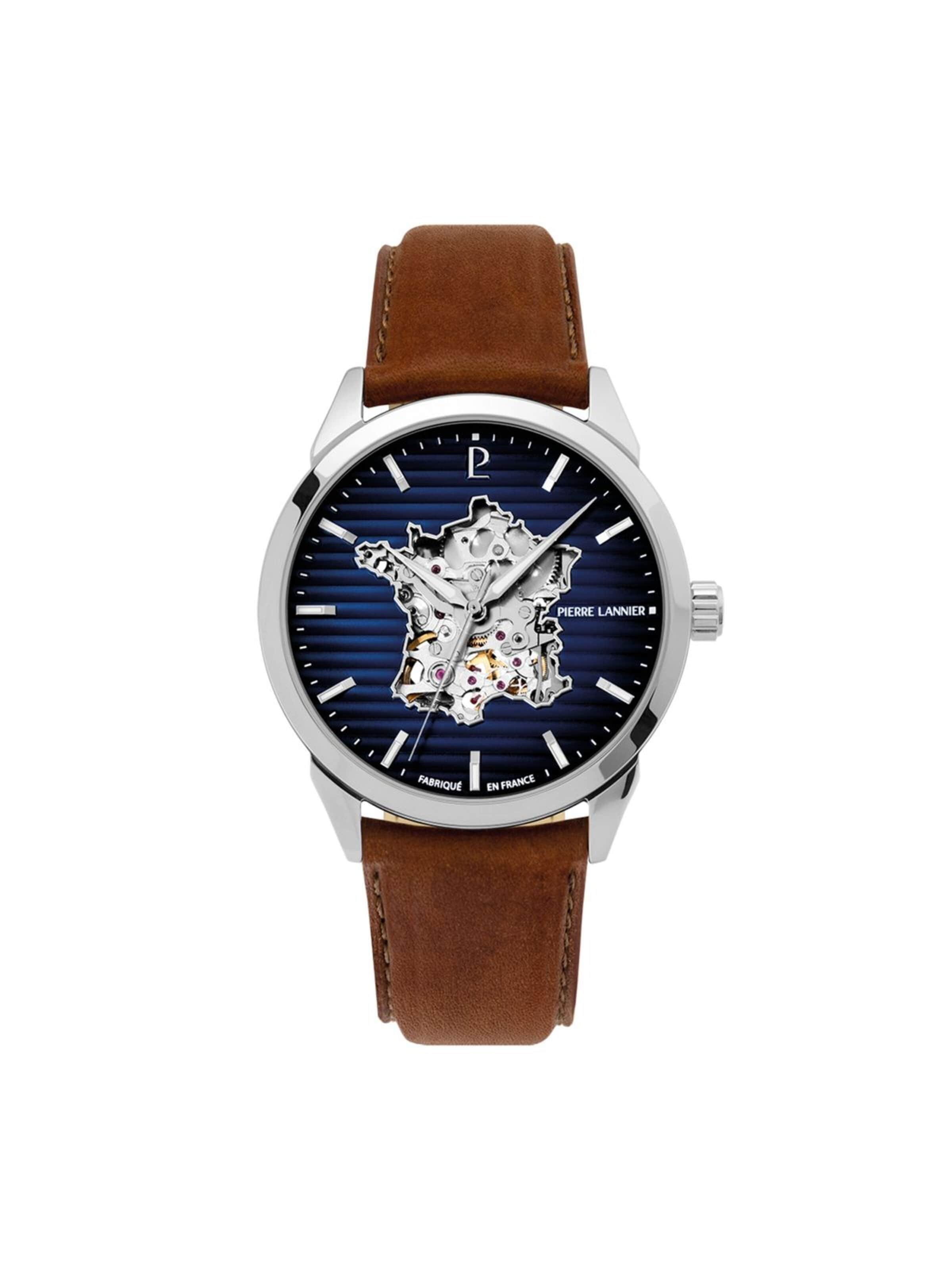 Montre à affichage analogique Pierre Lannier en bleu : devant
