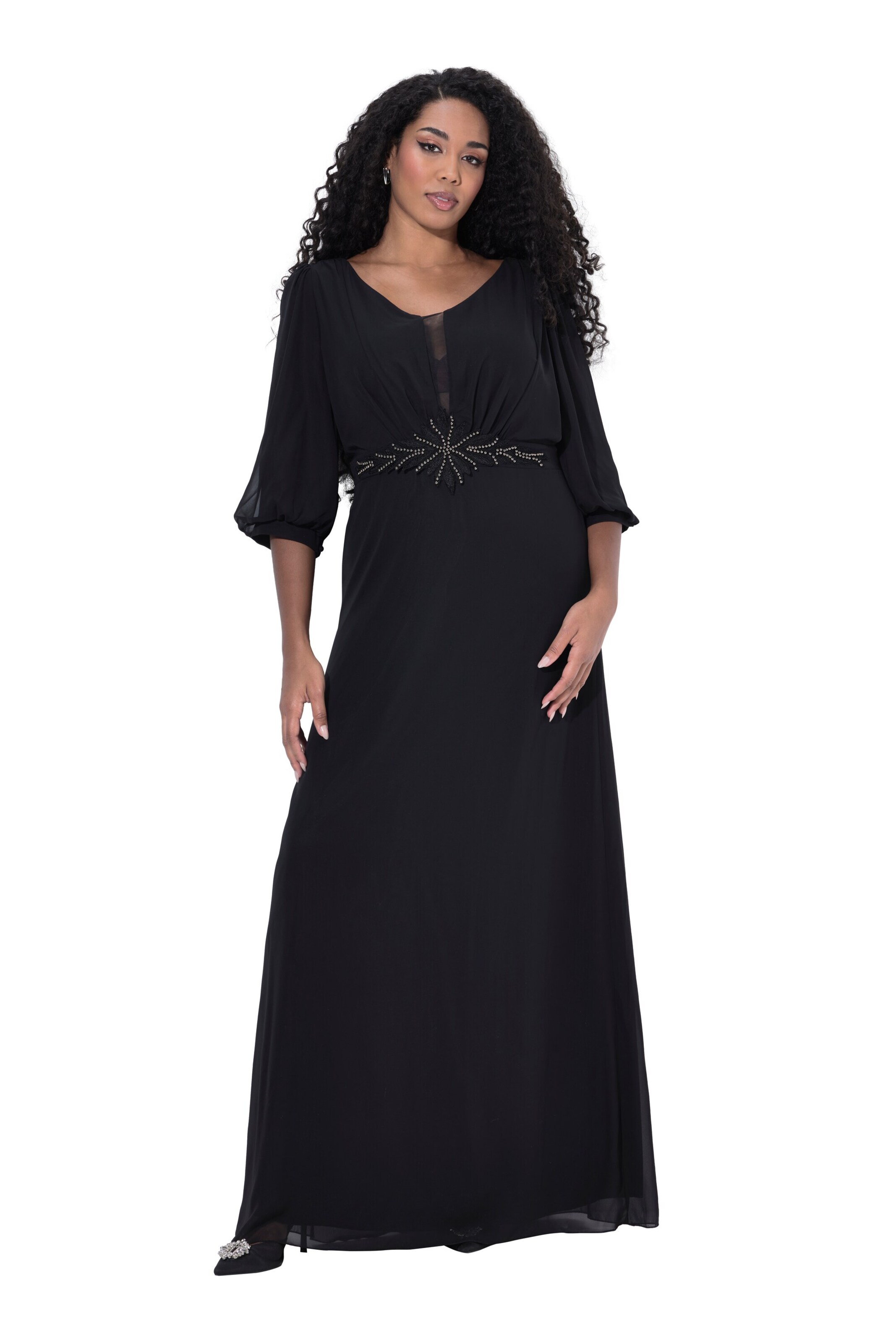 Ulla Popken Avondjurk in Zwart: voorkant