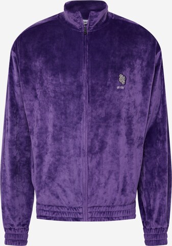 GCDS Zip-Up Hoodie in Purple: front