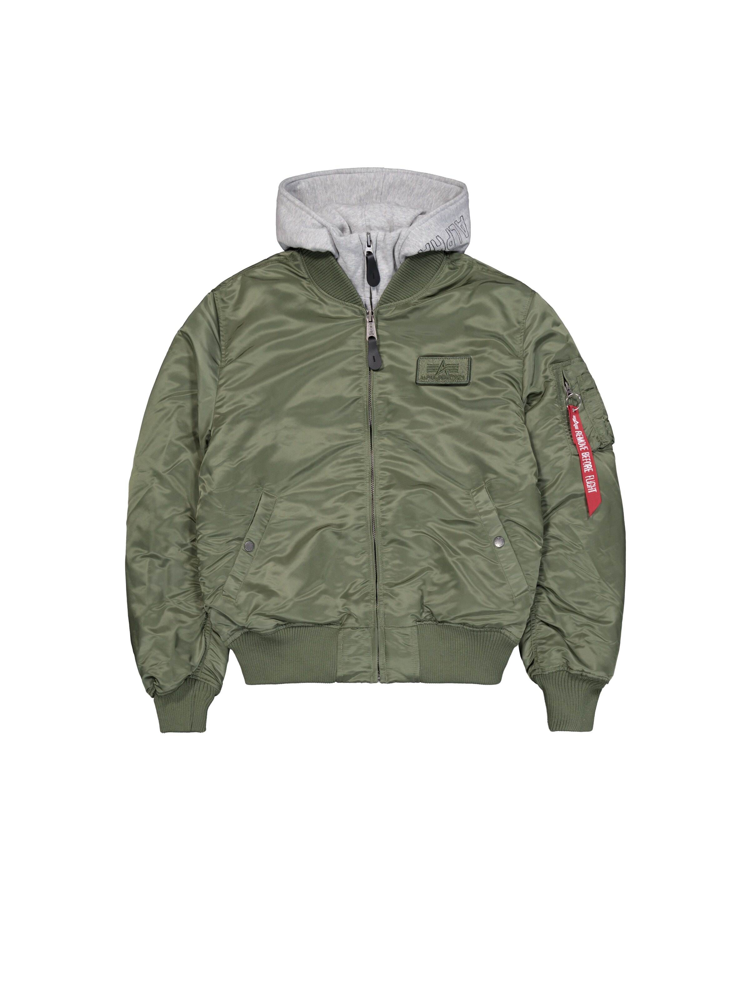 ALPHA INDUSTRIES Between-Season Jacket 'MA-1 D-Tec' in Green: front