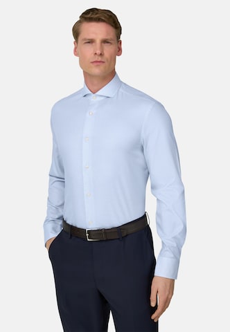 Coupe slim Chemise Boggi Milano en bleu : devant