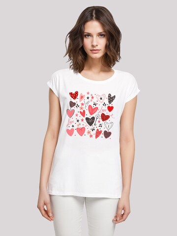 F4NT4STIC Shirt 'Cute Herzen Variety Valentinstag' in White: front