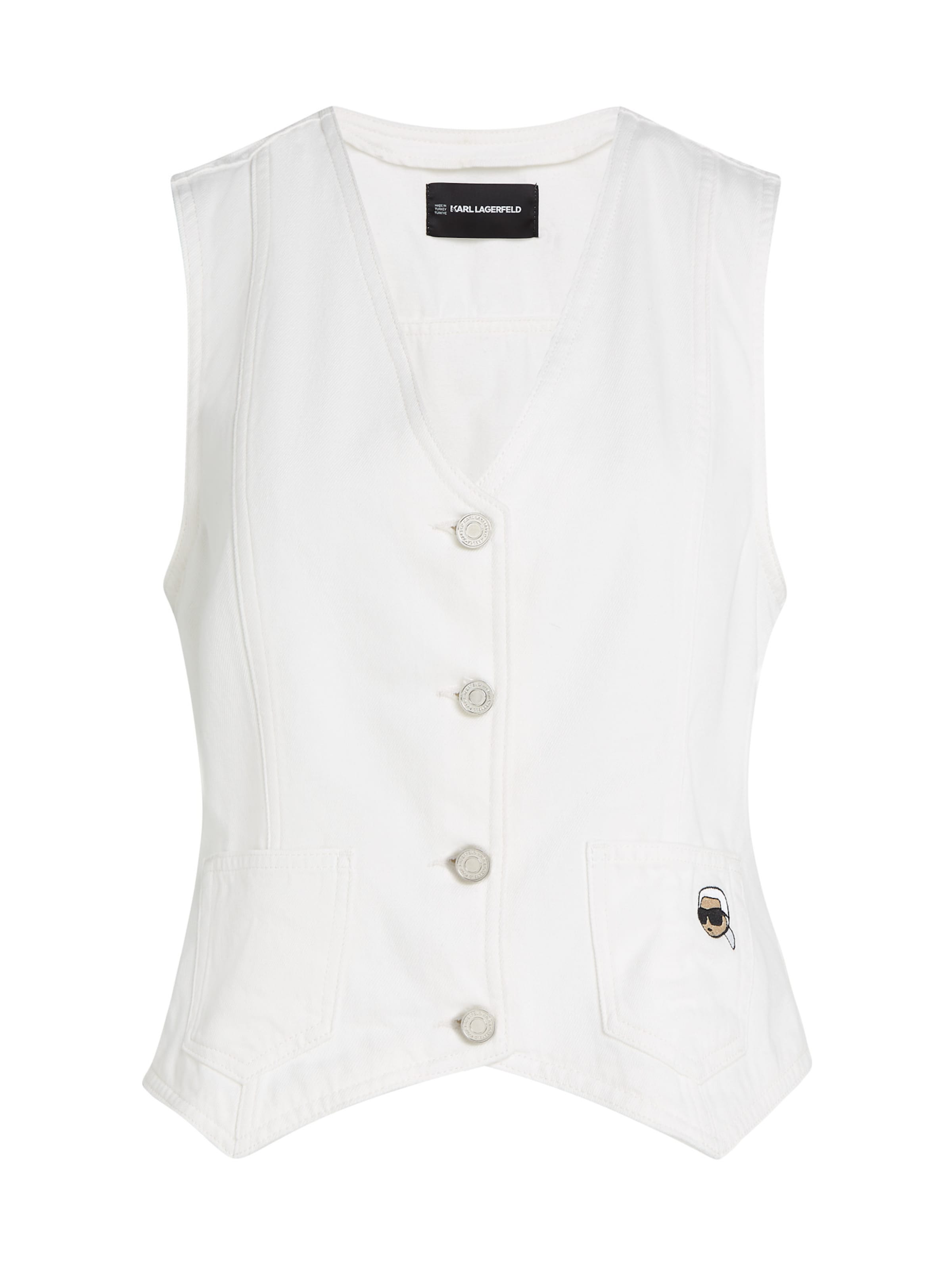 Gilet de costume Karl Lagerfeld en blanc : devant