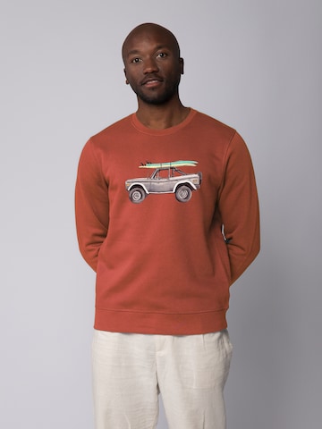 Watapparel Sweatshirt 'Surf Pickup' in Brown: front