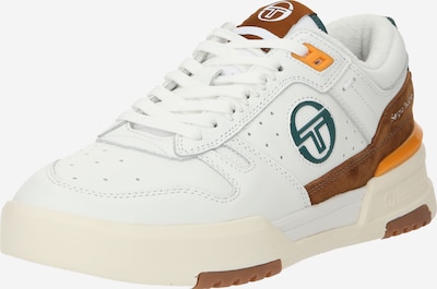 Sergio Tacchini Baskets basses 'Bb Court' en brun foncé / vert foncé / orange / blanc, Vue avec produit