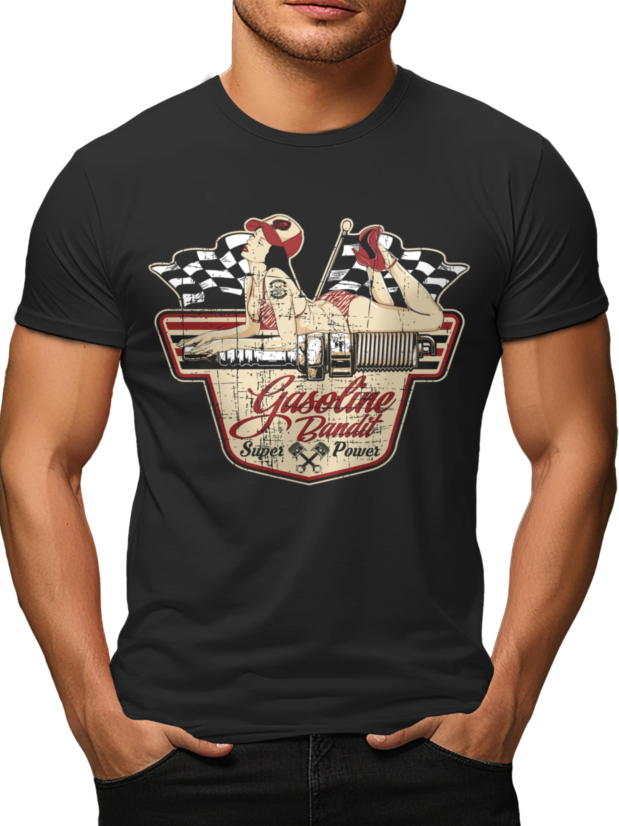 Gasoline Bandit Shirt 'Super Power'‌‌‌‌‌‌‌‌‌‌ in Schwarz