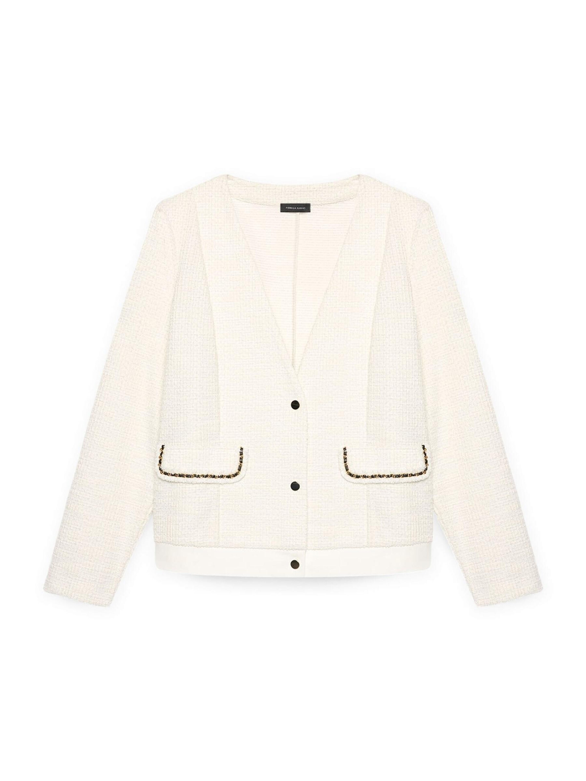 Fiorella Rubino - Cárdigan en blanco: frente