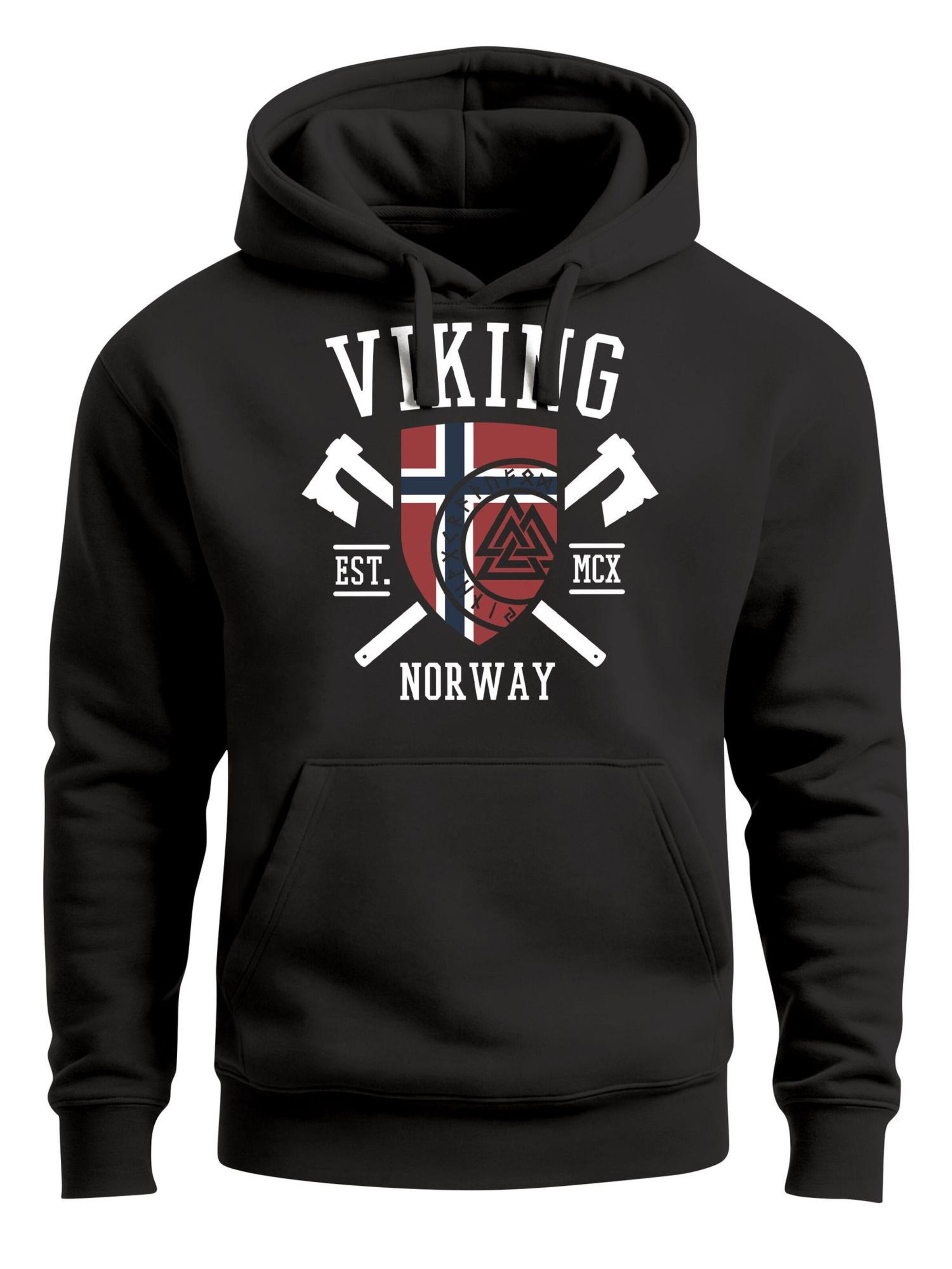 Neverless Sweatshirt 'Viking' in Black: front