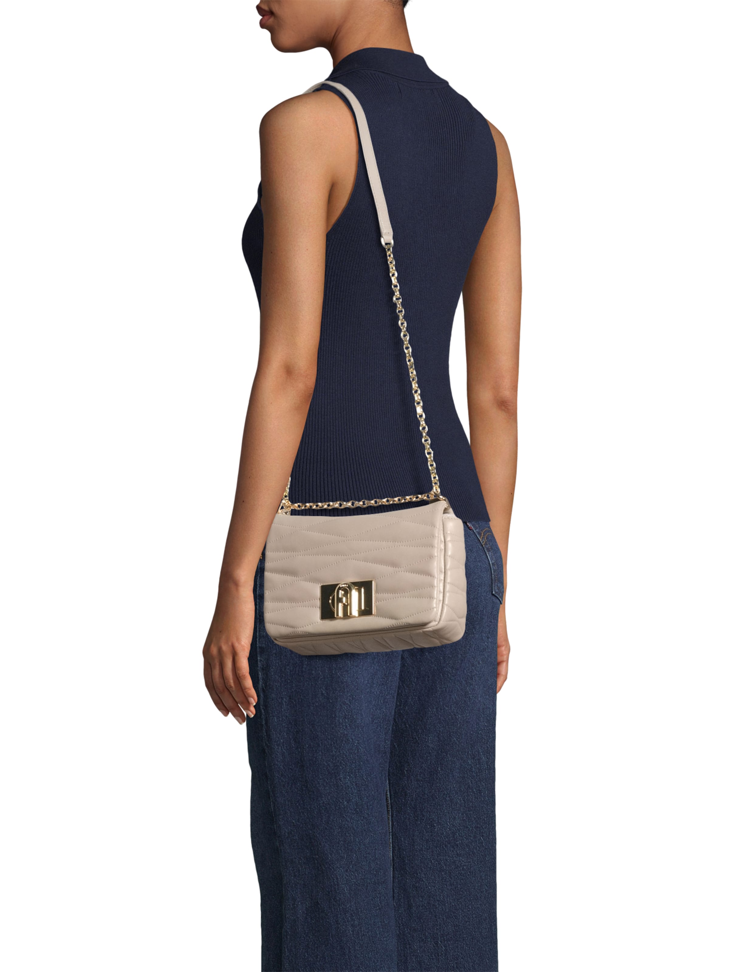 FURLA Crossbody Bag ' 1927' in Beige: front