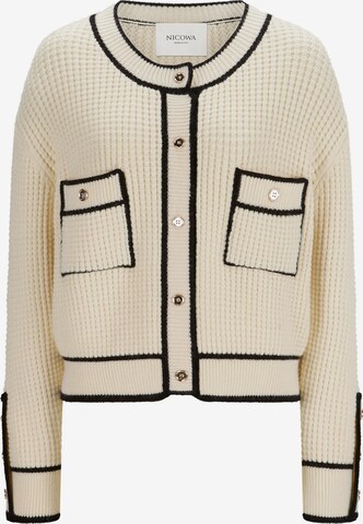 Nicowa Gebreid vest 'IDOWIA' in Beige: voorkant