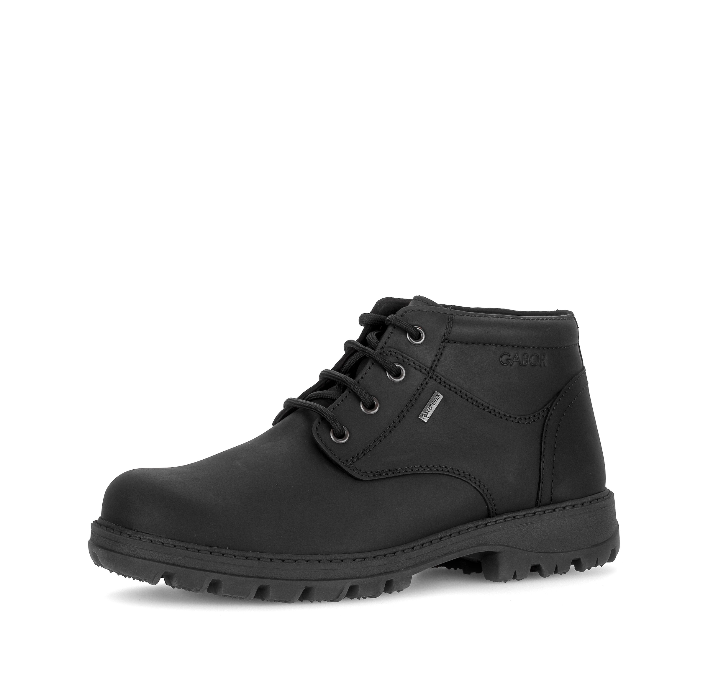 GABOR Lace-Up Boots in Black: front