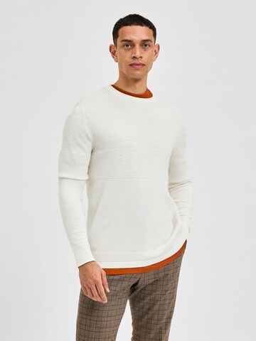 SELECTED HOMME Sweater 'Maine' in White: front