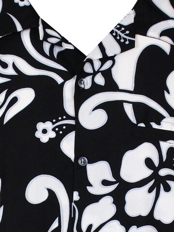 King Kameha Shirt 'Hibiscus' in Black