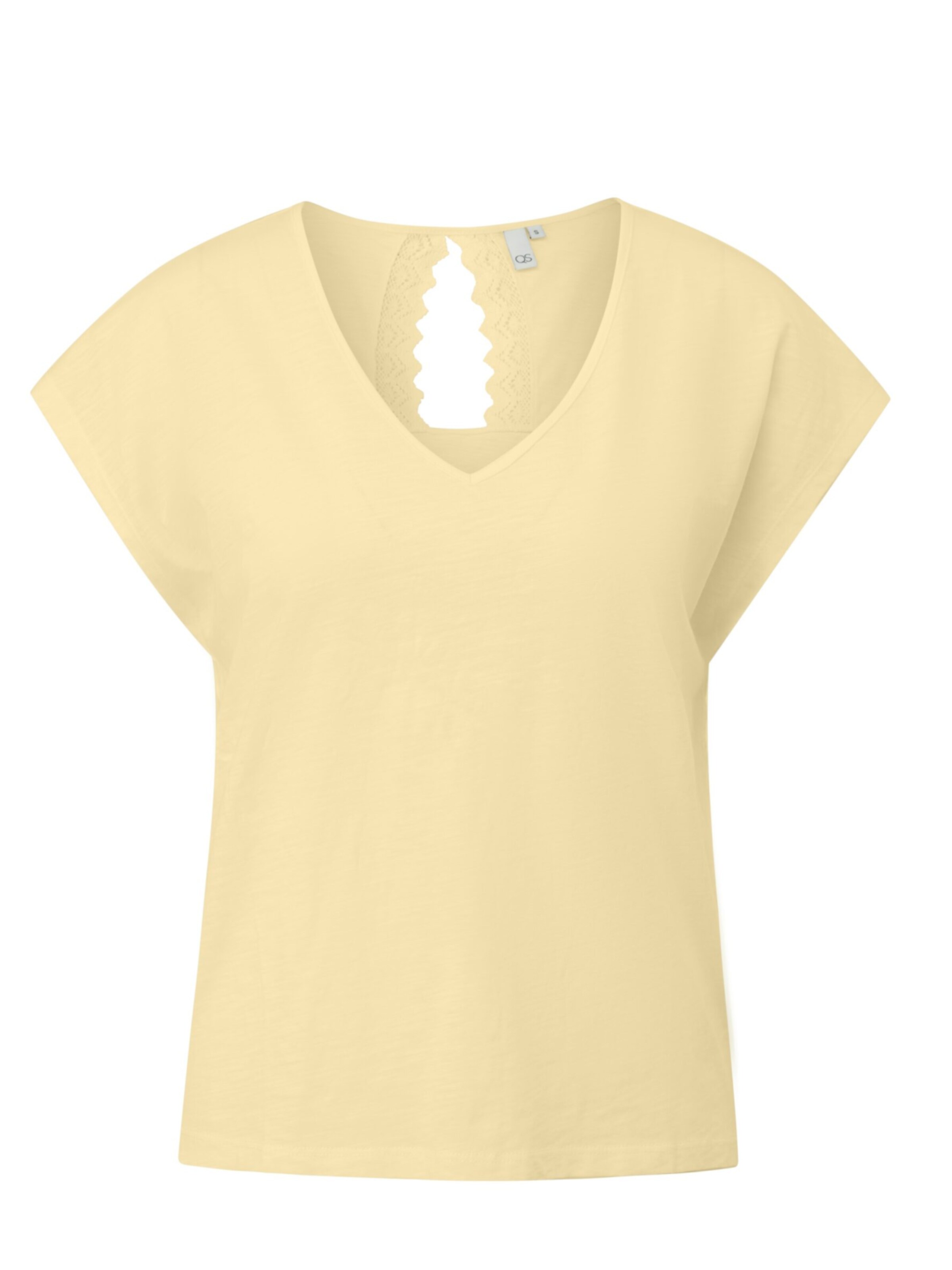QS Shirt 'Q/S designed by - Dames t-shirt' in Geel: voorkant