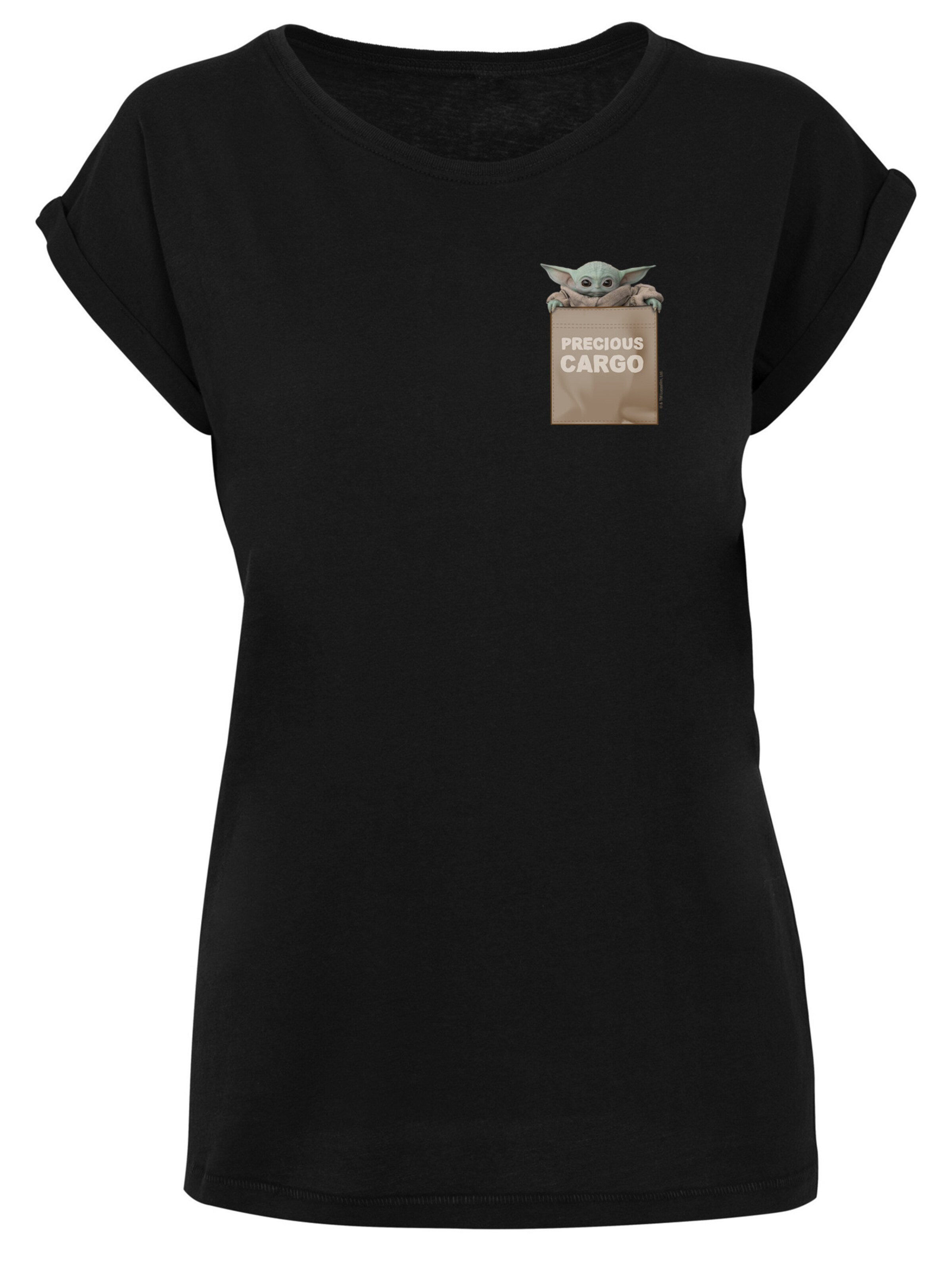 F4NT4STIC T-Shirt 'Star Wars The Mandalorian Precious Cargo' in beige / braun / grau / schwarz, Produktansicht