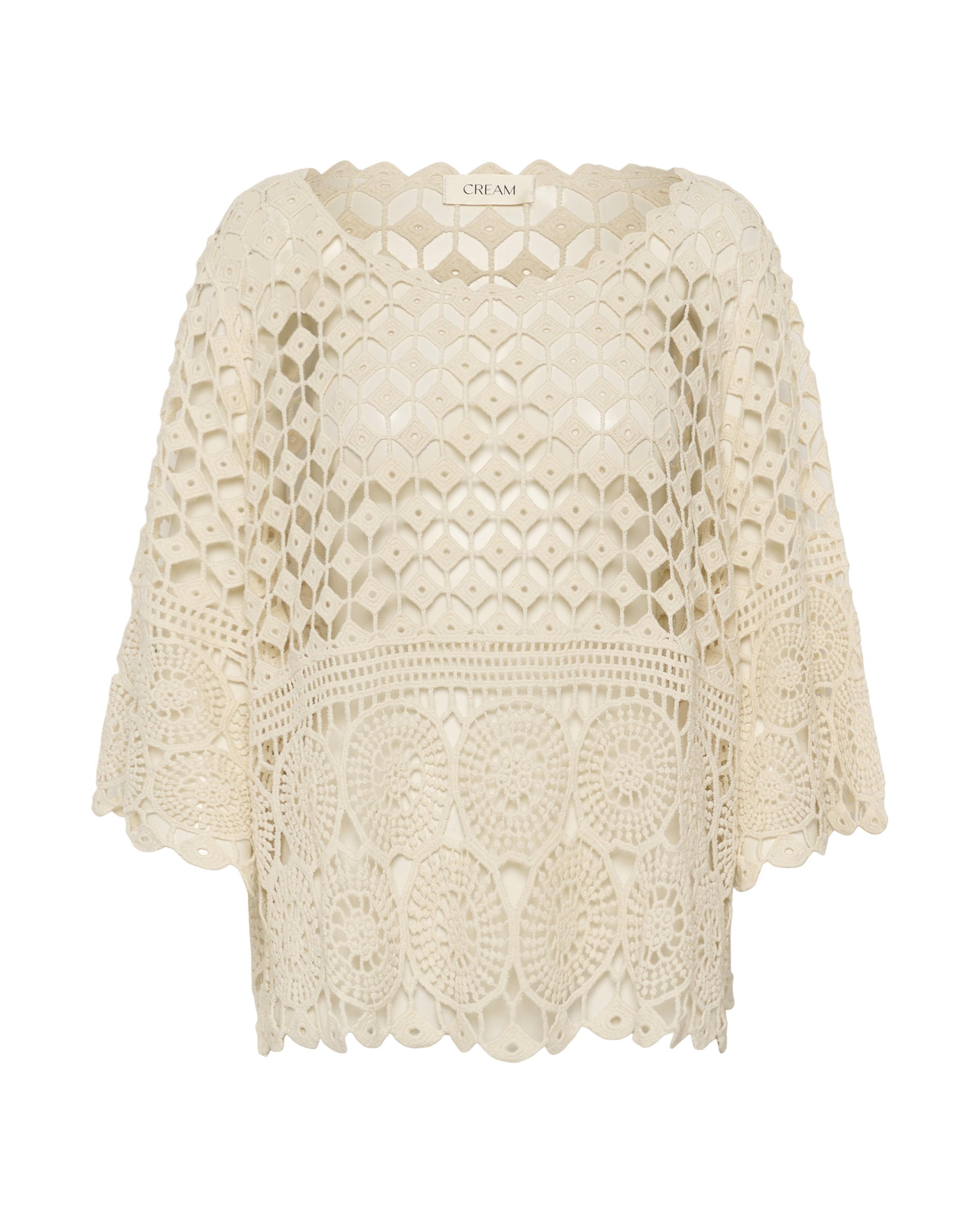 Cape 'CRGina Poncho' Cream en beige : devant