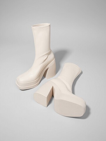 Bershka Ankle Boots in Beige