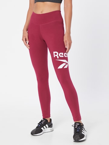 Reebok - Skinny Calças de desporto 'Identity' em rosa: frente