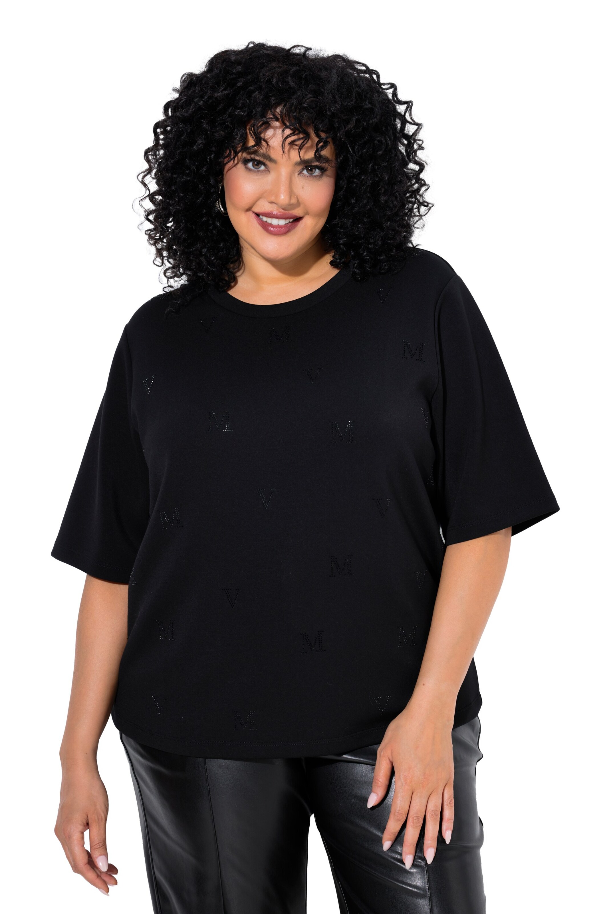 Ulla Popken Sweatshirt in Schwarz