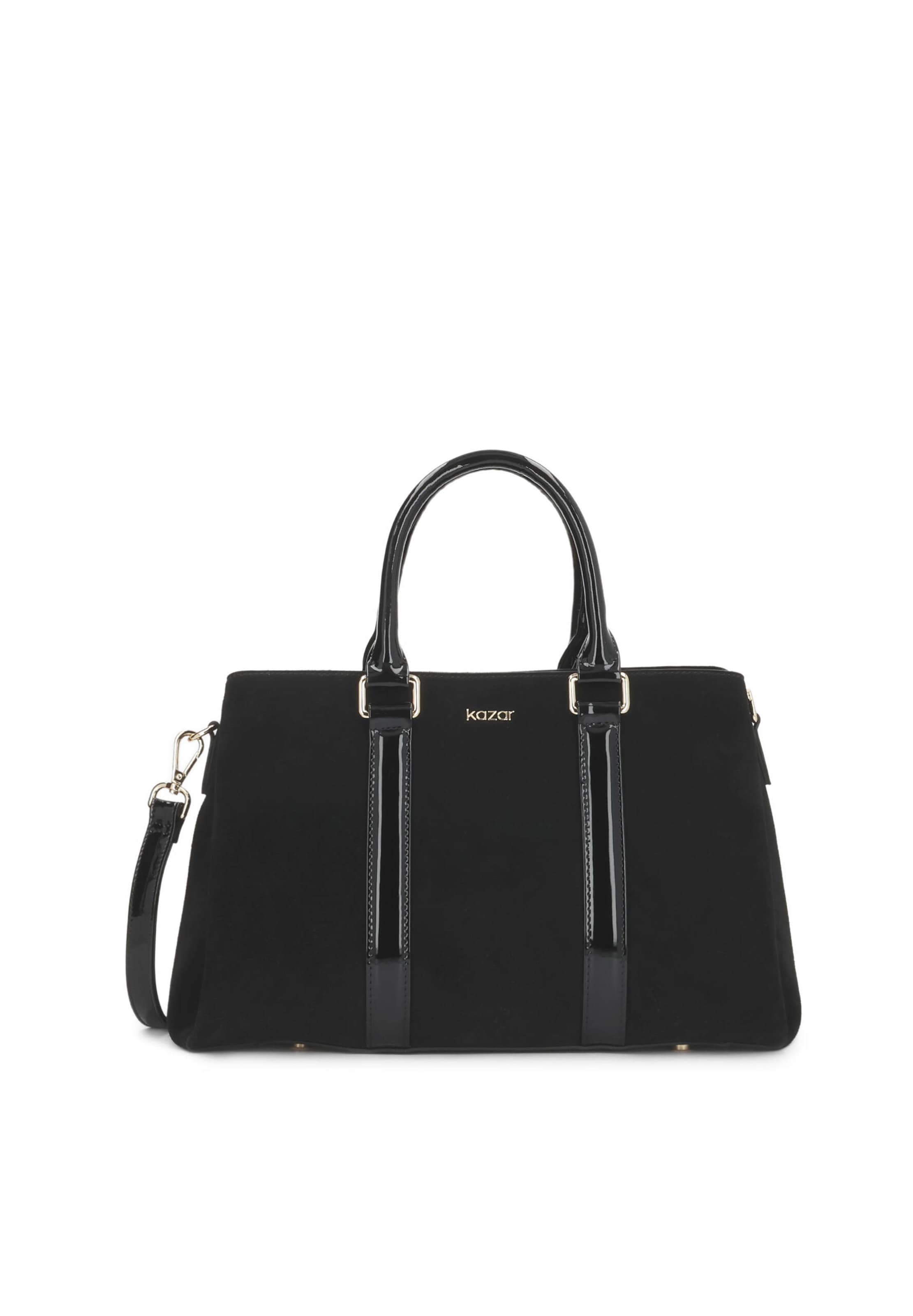 Borsa a mano di Kazar in nero: frontale